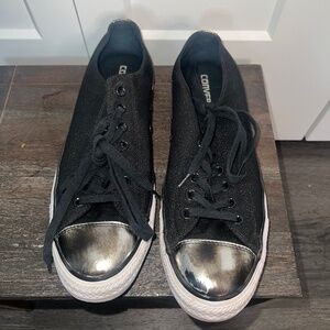 Converse All Stars Metallic Scrub Black Glitter Sneakers Women's size 11